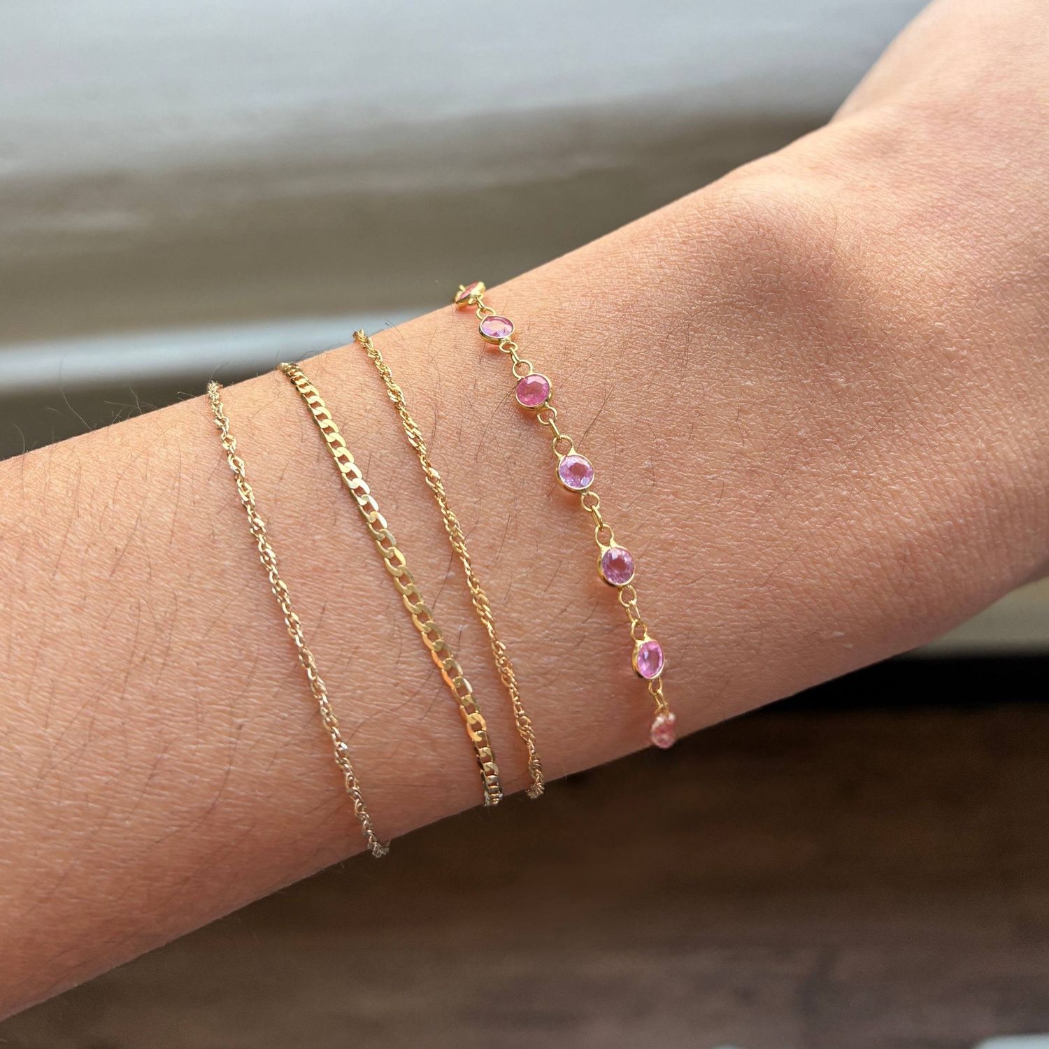 Mini Gemstone Chain Bracelet
