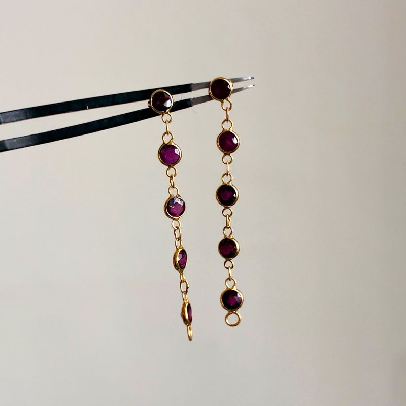 Micro Gemstone Drop Earrings
