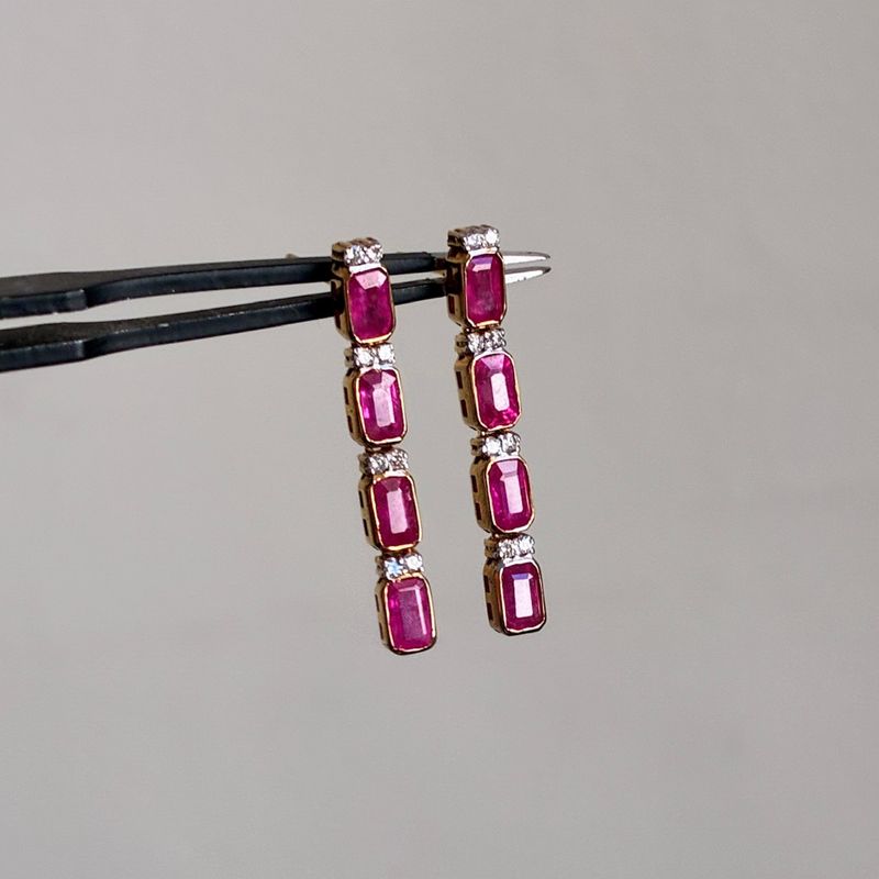Gemstone Princess Dangle Earrings