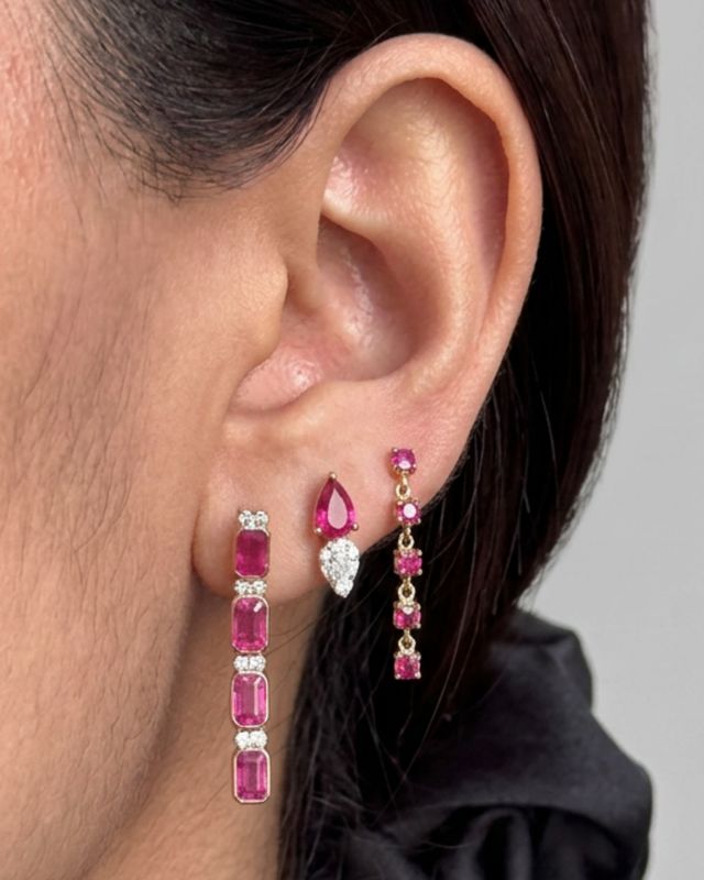 Gemstone Princess Dangle Earrings