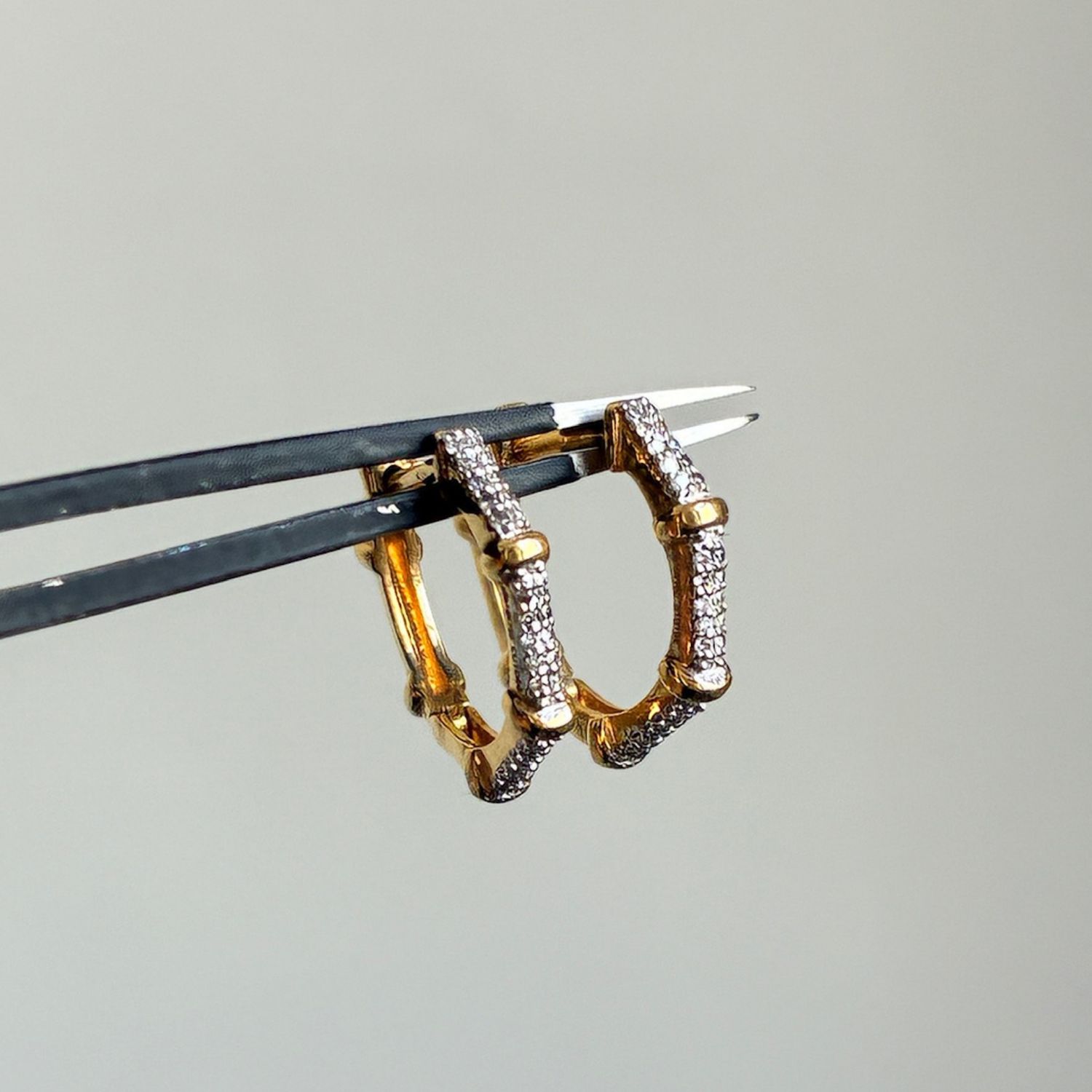 Diamond Bamboo Hoops
