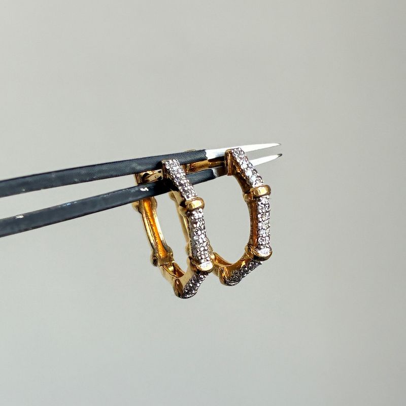Diamond Bamboo Hoops