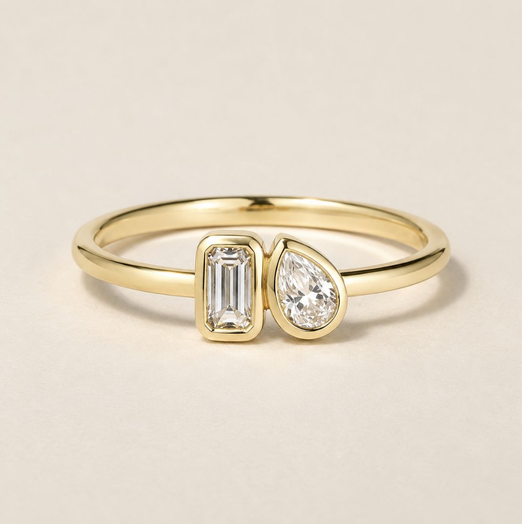Toi et Moi Bezel Ring