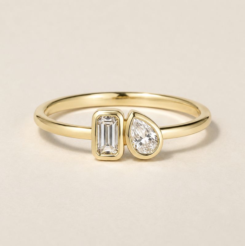 Toi et Moi Bezel Ring