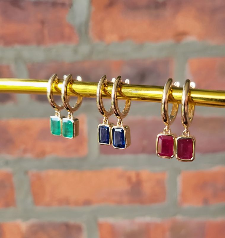 Baguette Gemstone Drop