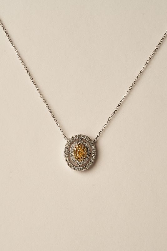 Yellow Diamond Pendant Necklace