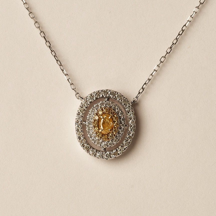 Yellow Diamond Pendant Necklace