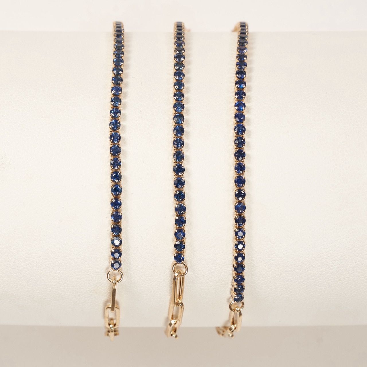 Blue Sapphire paperclip bracelet