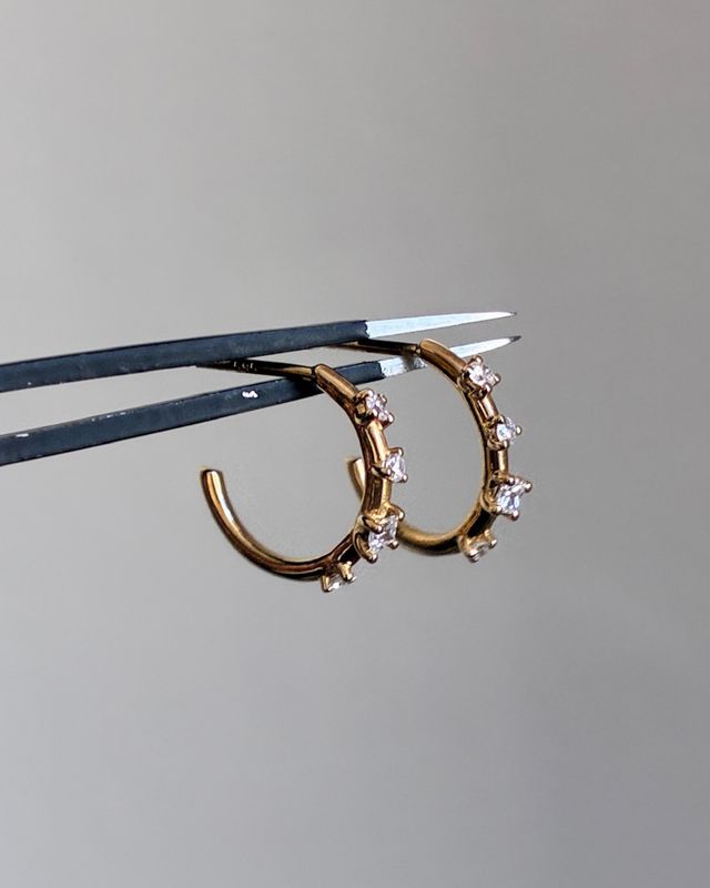 Mini Diamond Sprinkle Hoops