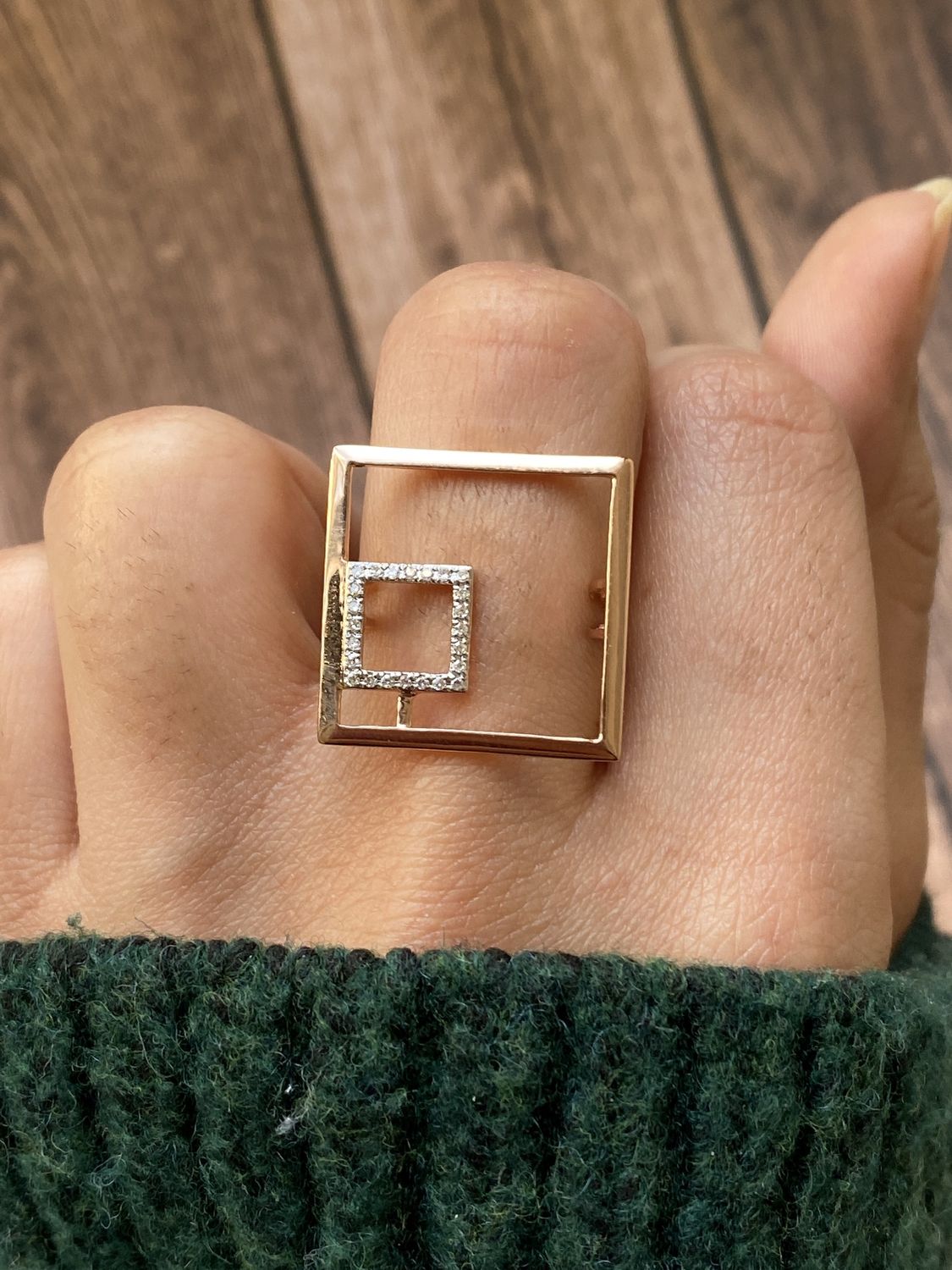 Gold Square Ring