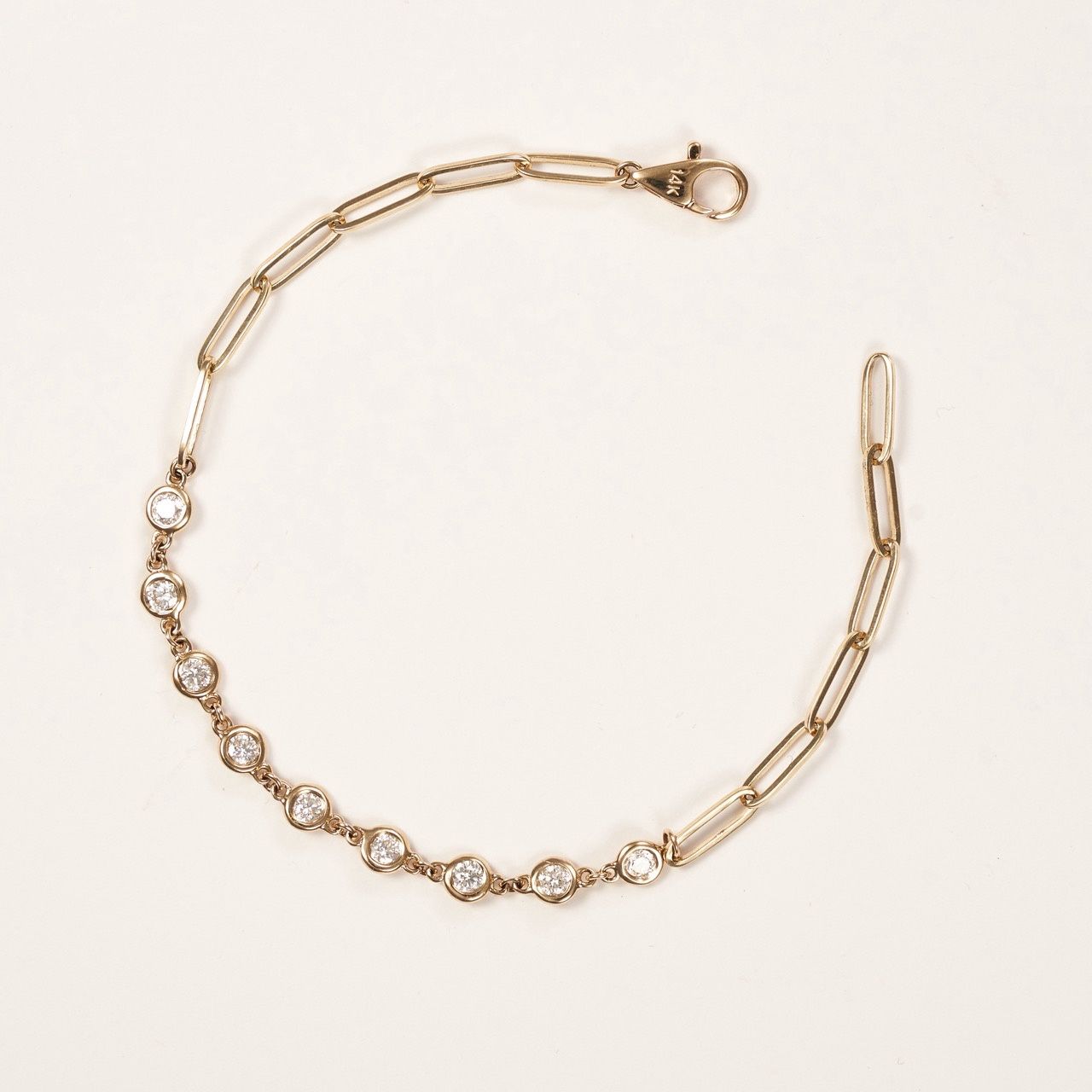 Bezel diamond bracelet