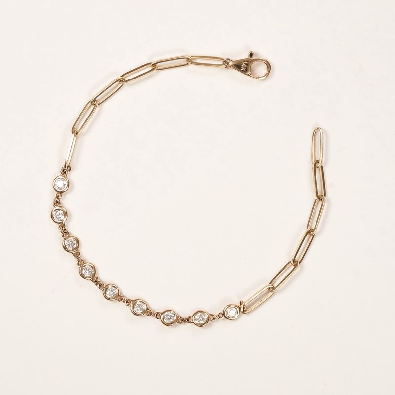 Bezel diamond bracelet
