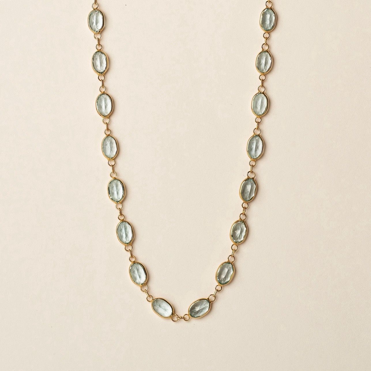 Blue Topaz Tennis Necklace