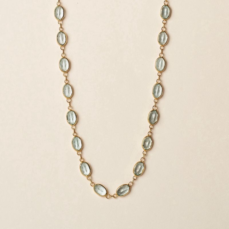 Blue Topaz Tennis Necklace