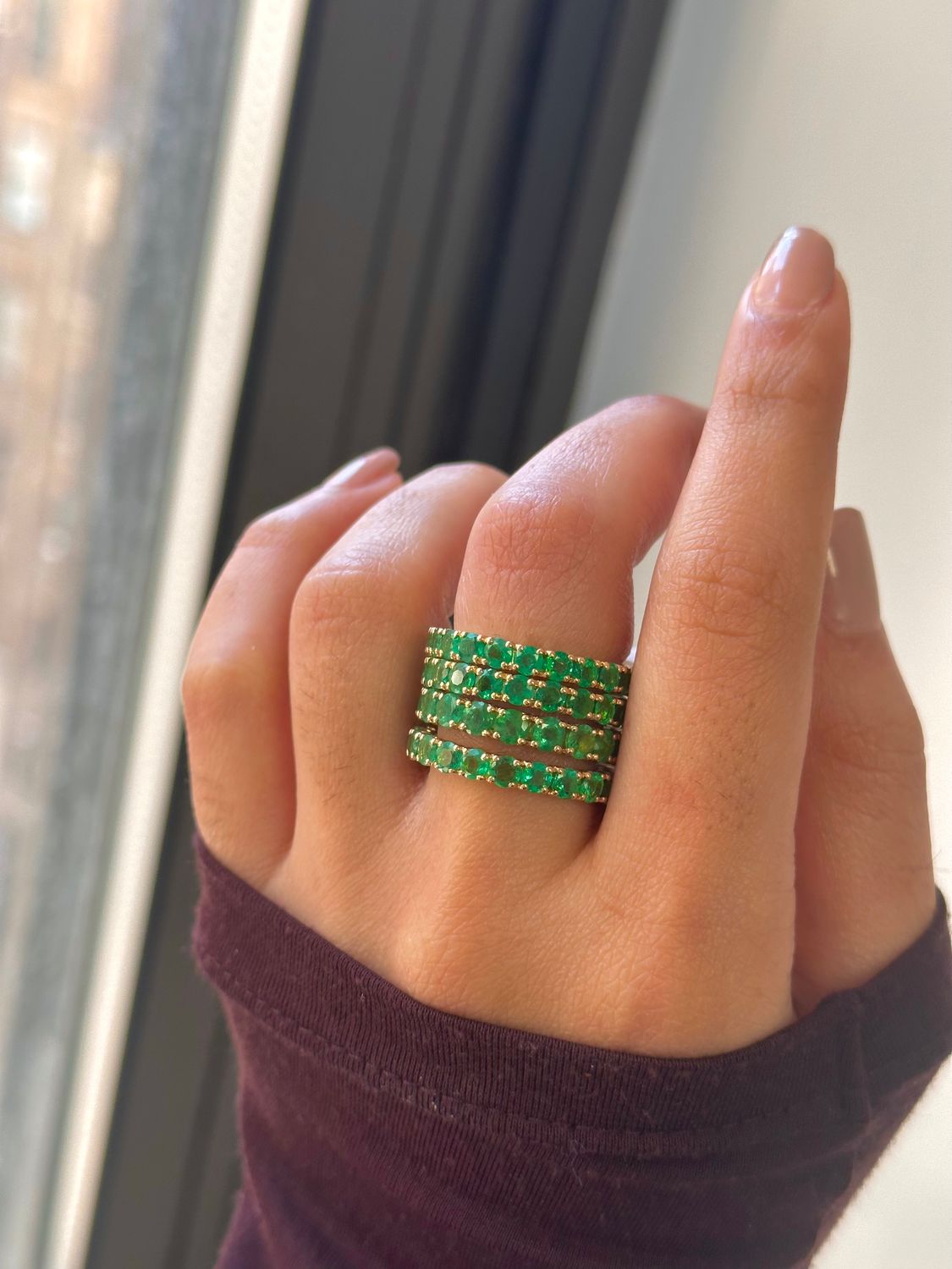 Emerald Band Ring, Material: EM: 1.55ct/14KY: 1.97g