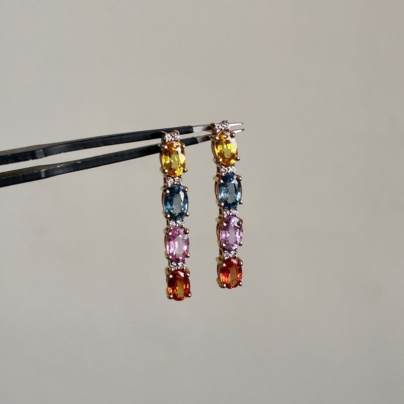 Gemstone Dangle Drop Earrings