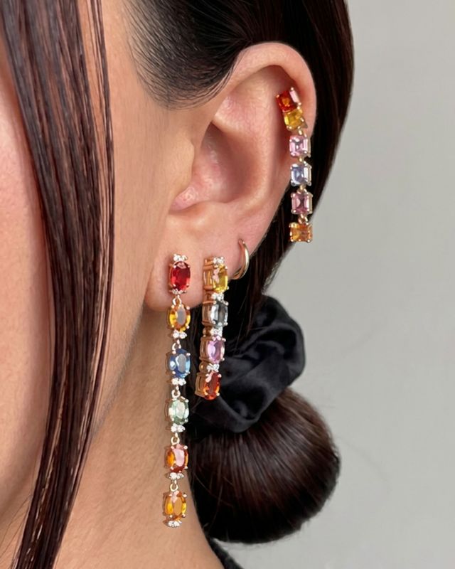 Gemstone Dangle Drop Earrings