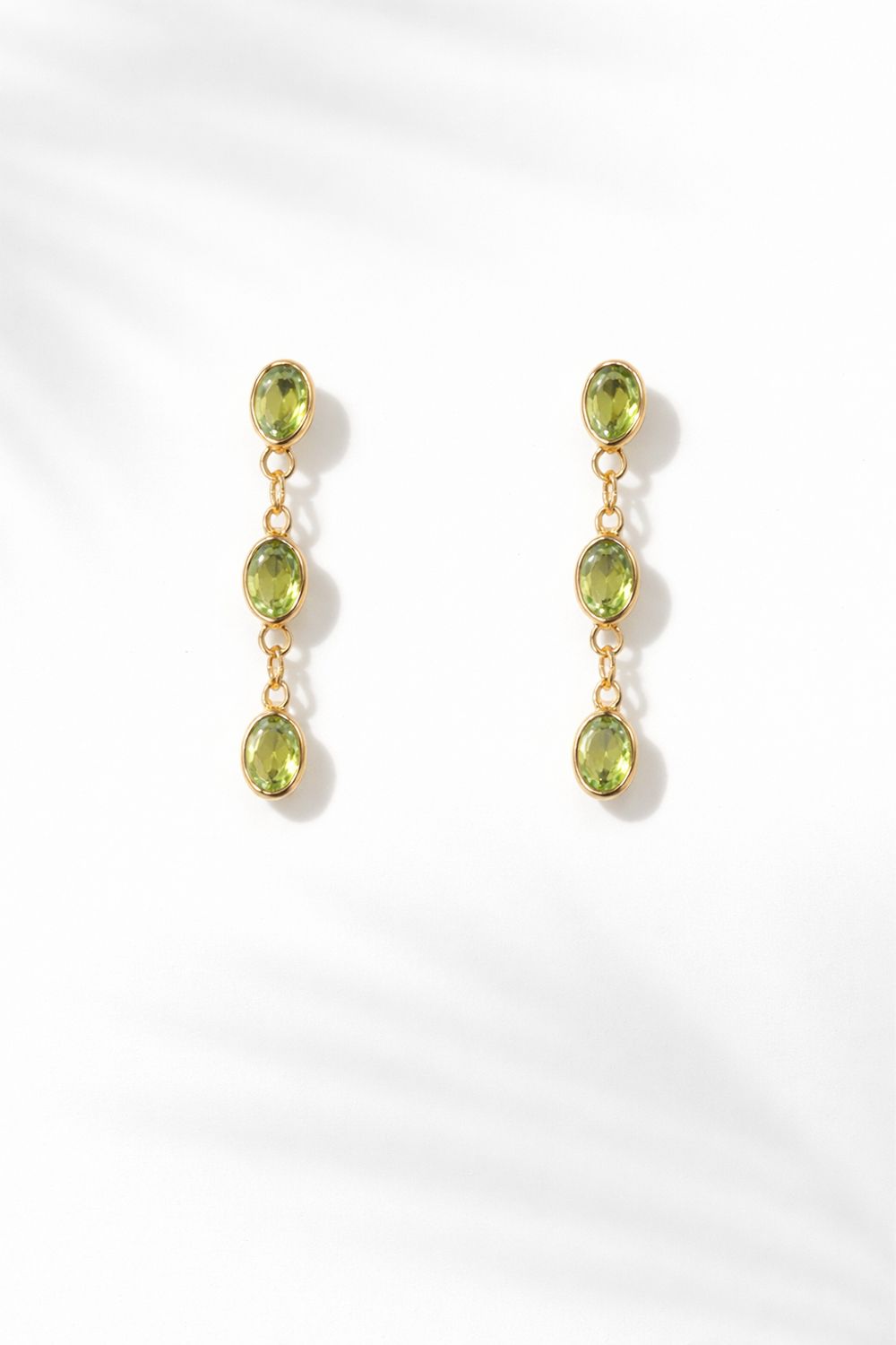18KY Peridot Earrings-1.17ct/1.01g