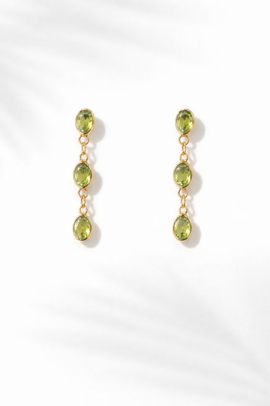 18KY Peridot Earrings-1.17ct/1.01g