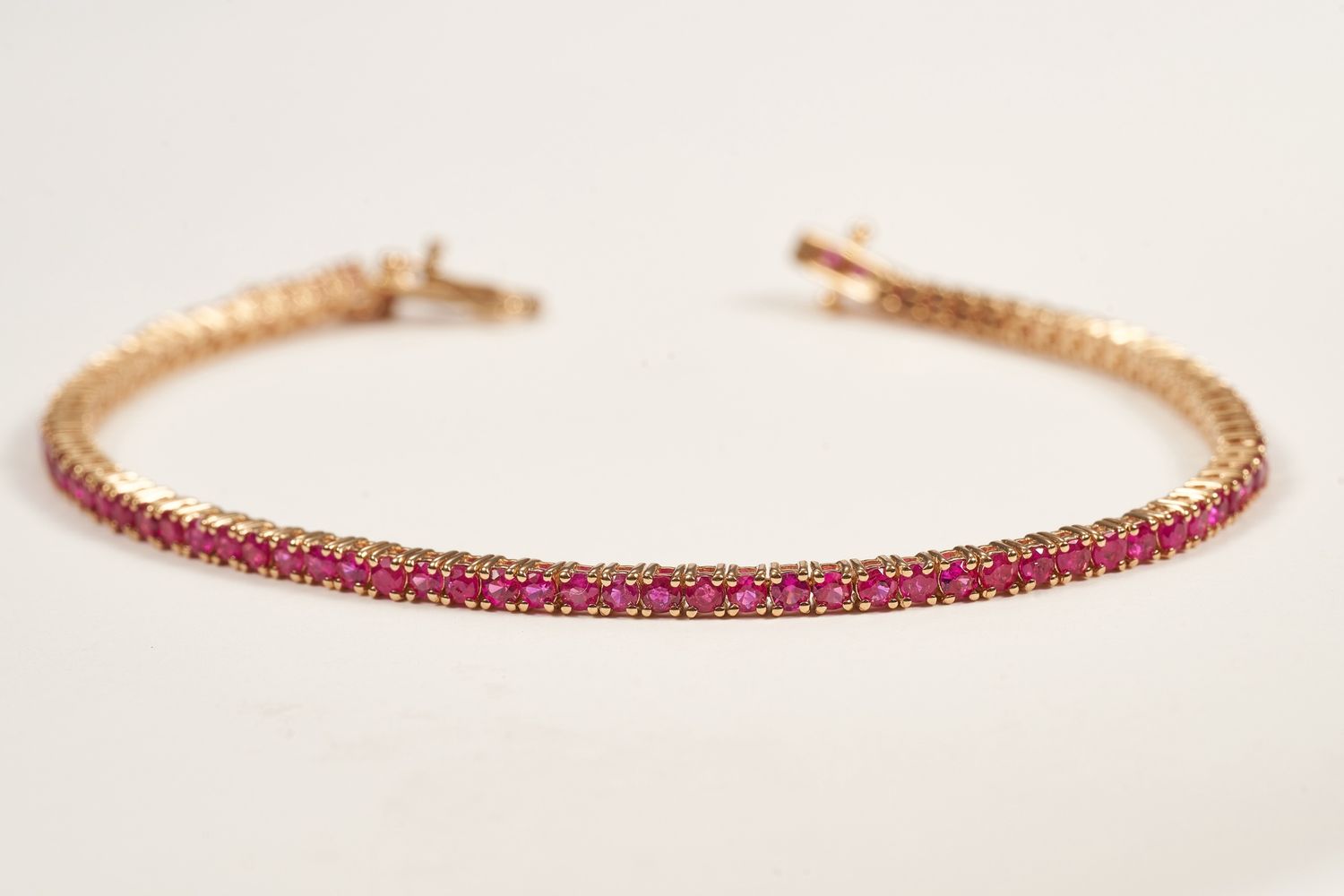 Gemstone Tennis Bracelet, Colour: 14KY R-3.8ct/7.2g