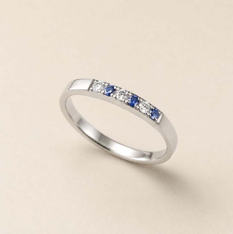 Blue Sapphire Stacking Band
