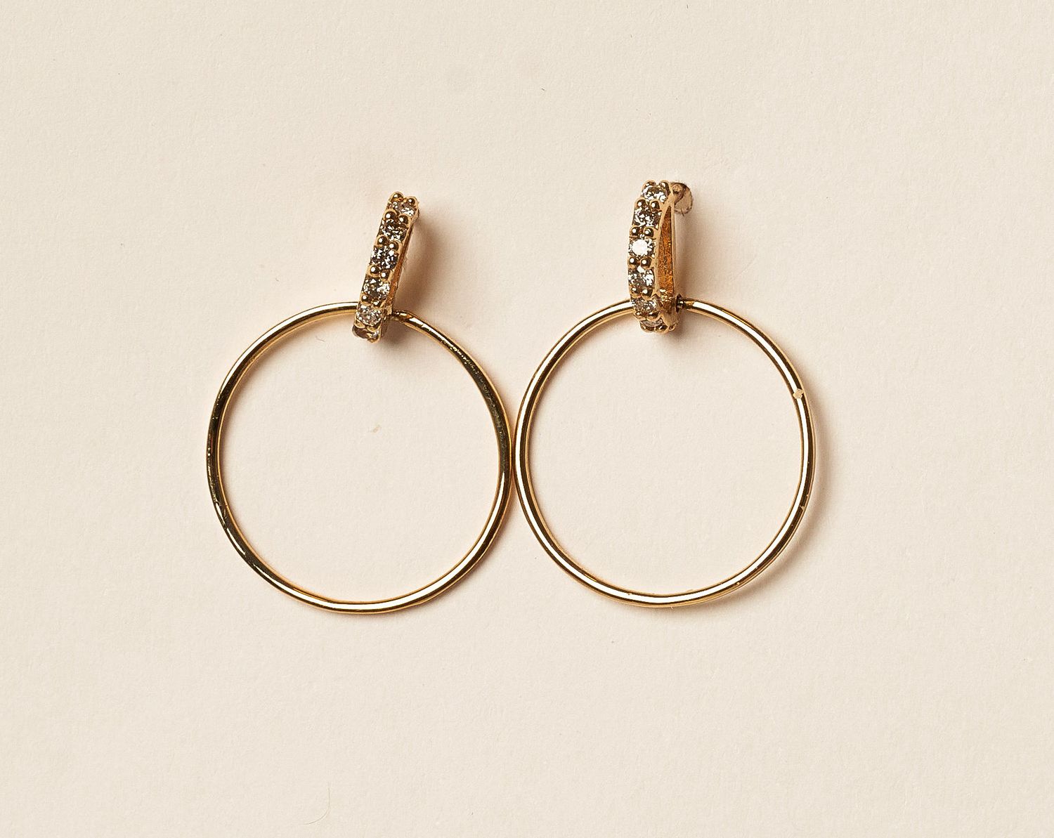 Diamond Ring Earrings, Colour: D: 0.084ct/18KY: 0.82g