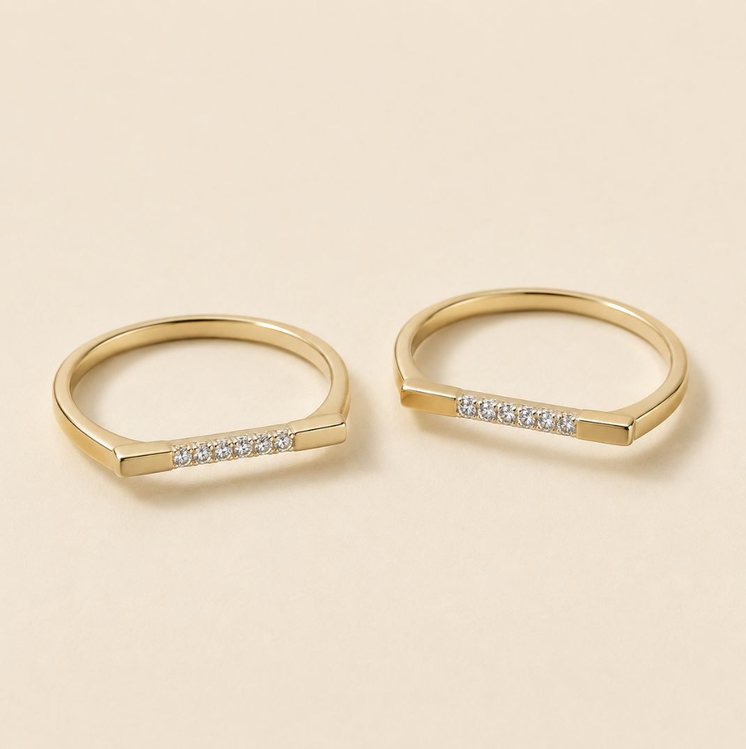 Flat Micro Diamond Band