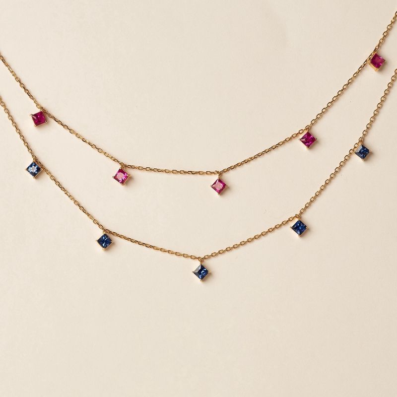 18K Princess Dangle Necklace