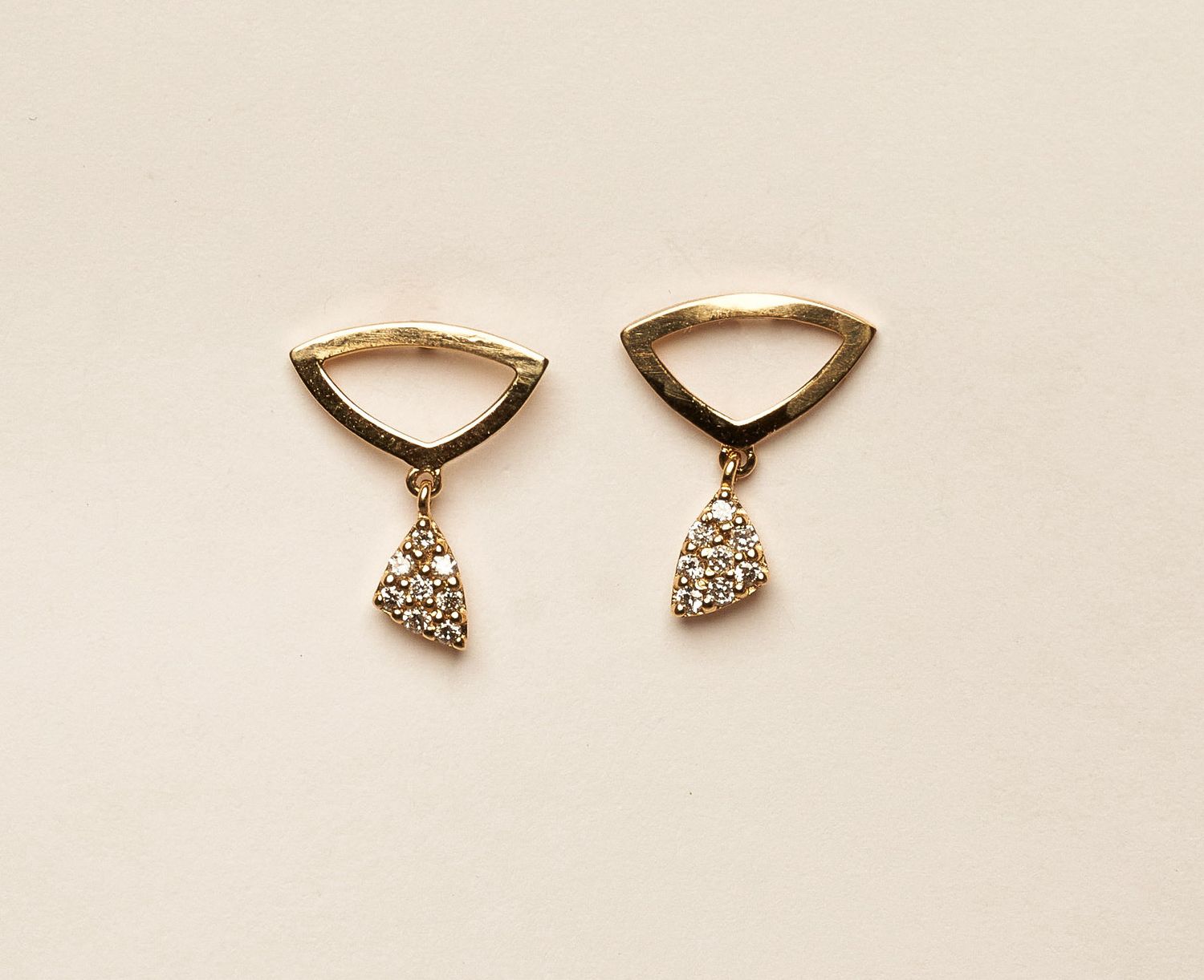 Diamond Pendant Earrings, Colour: D: 0.08ct/18KY: 0.53g