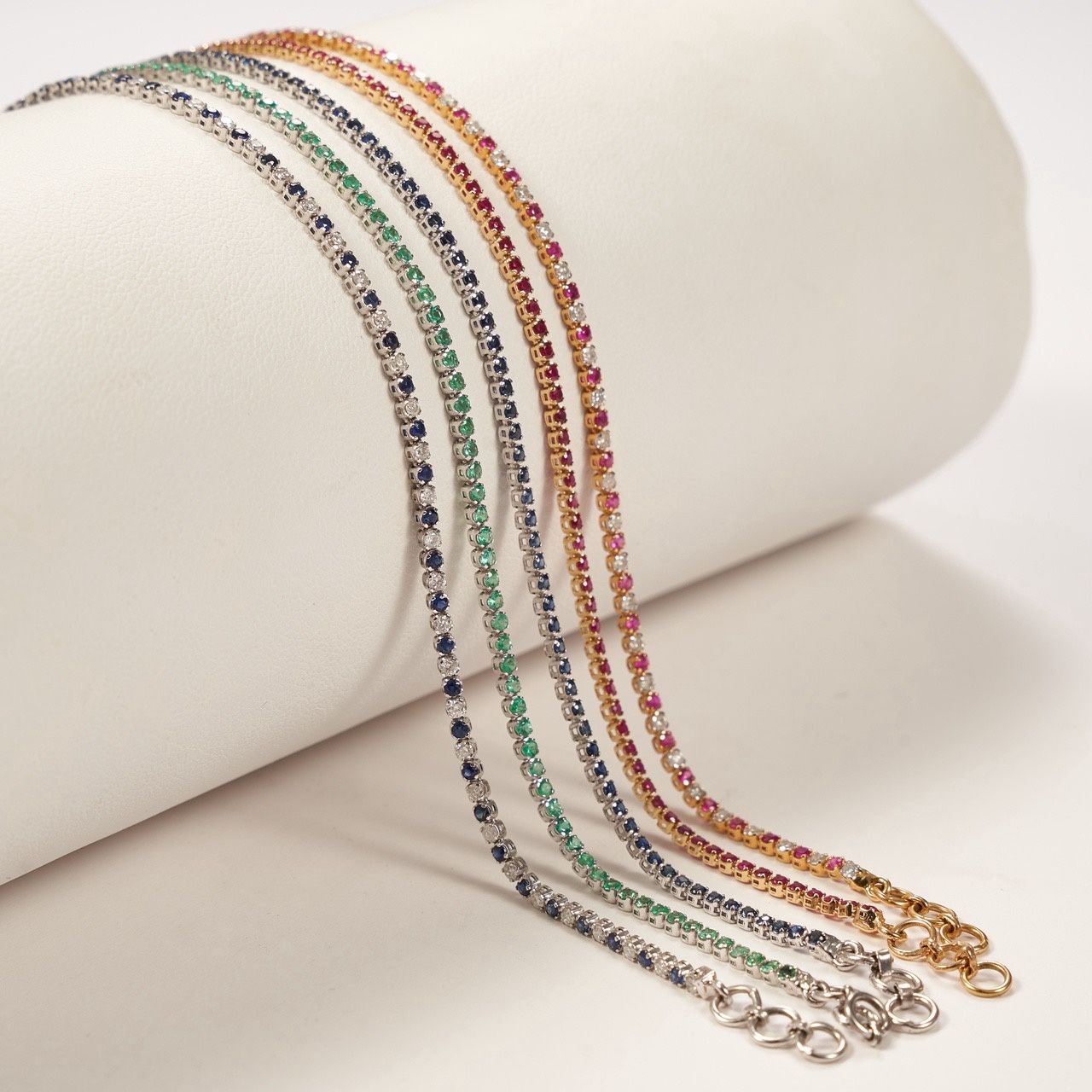 Dainty gemstone tennis bracelet