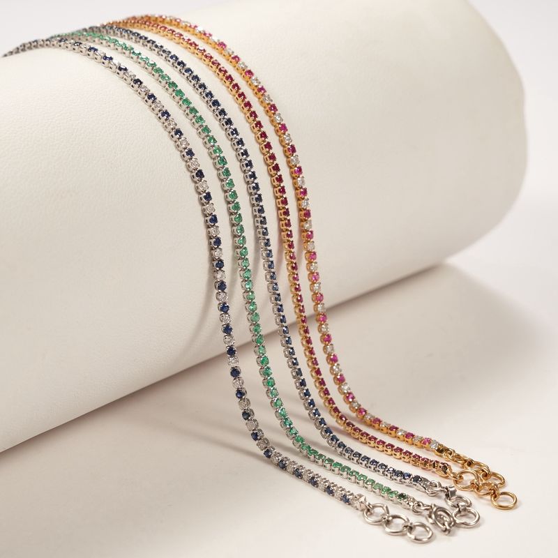 Dainty gemstone tennis bracelet