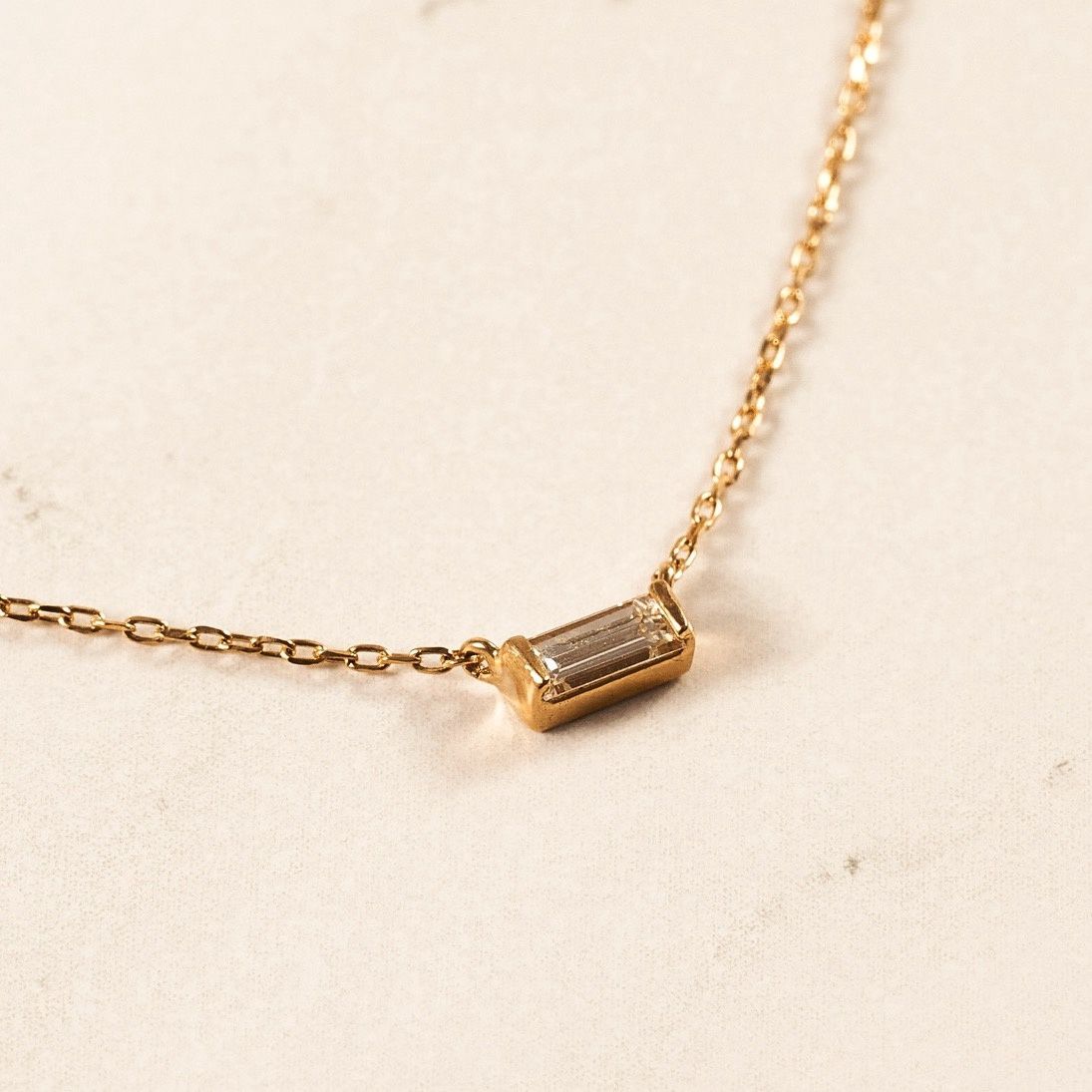 Mini Diamond Baguette Necklace