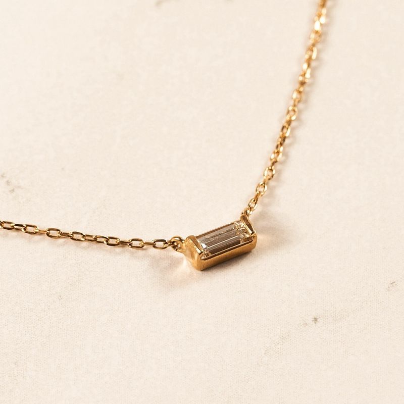 Mini Diamond Baguette Necklace
