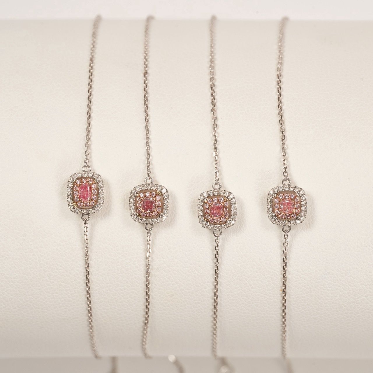 Pink Diamond halo bracelet