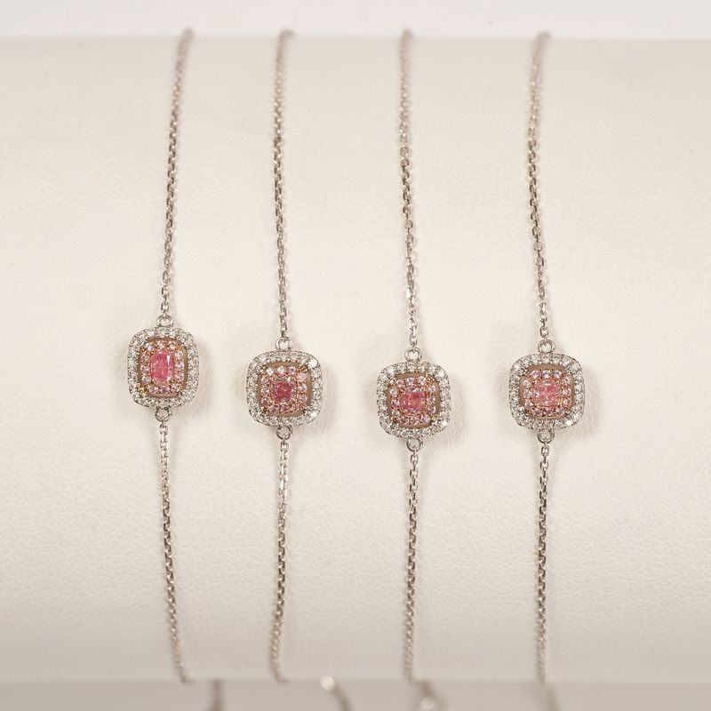 Pink Diamond halo bracelet