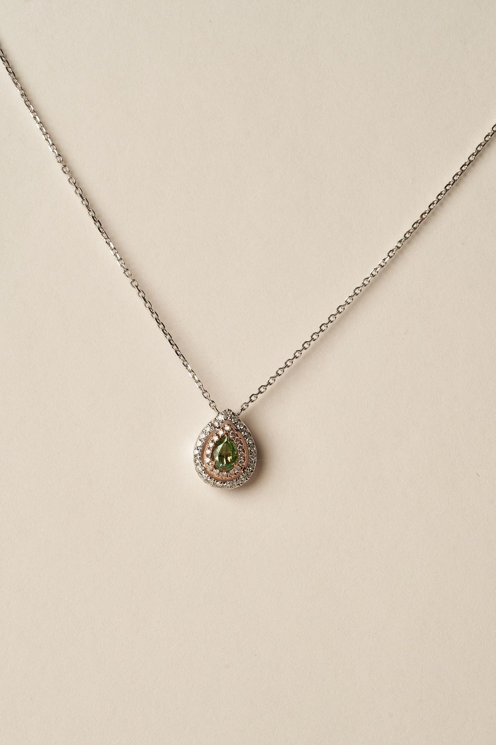 Green Diamond Pendant Necklace