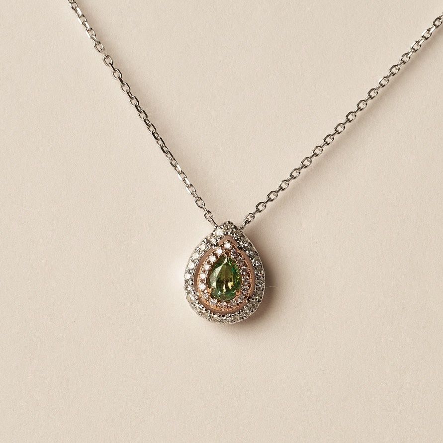 Green Diamond Pendant Necklace