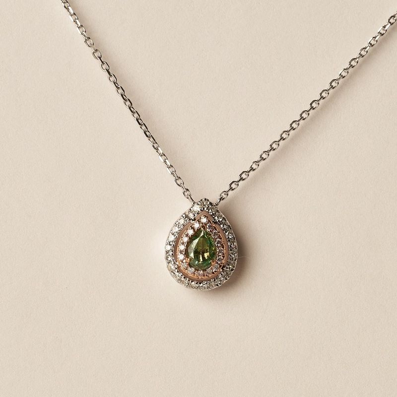 Green Diamond Pendant Necklace