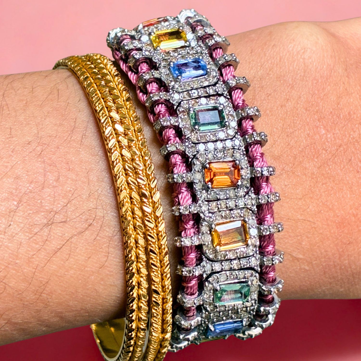 Florachrome Macrame Bracelet