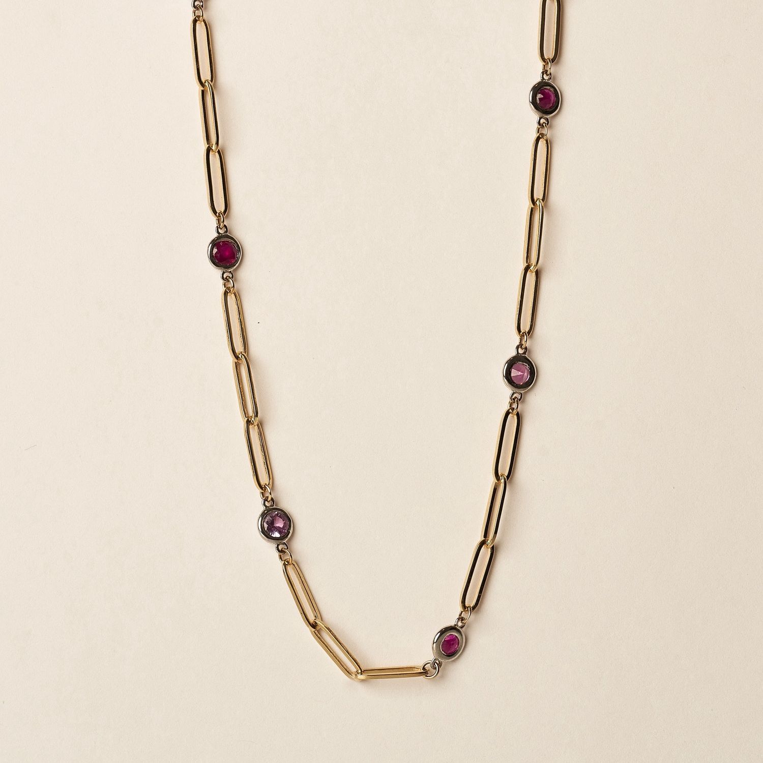 Ruby Paperclip Necklace