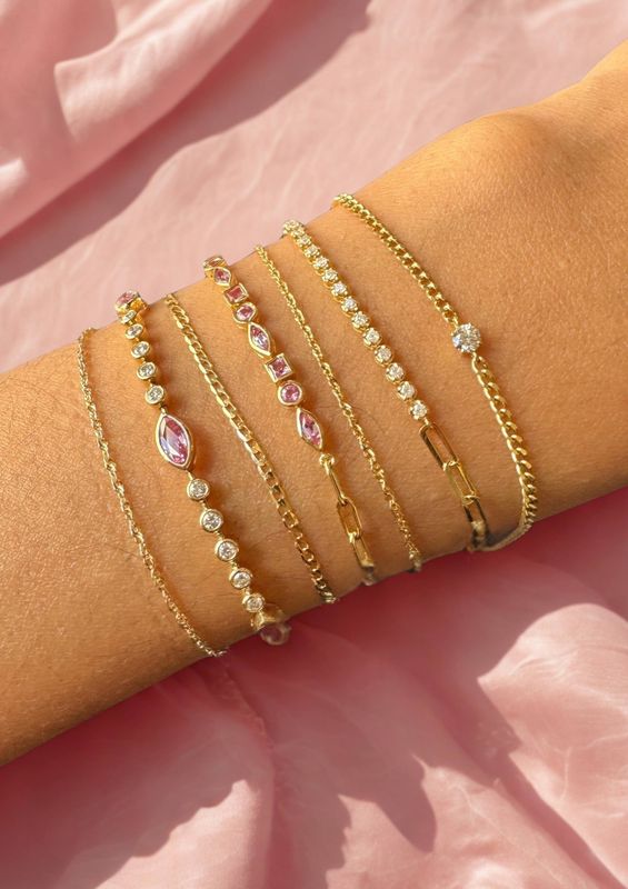 Fancy Half Paperclip Tennis Bracelet
