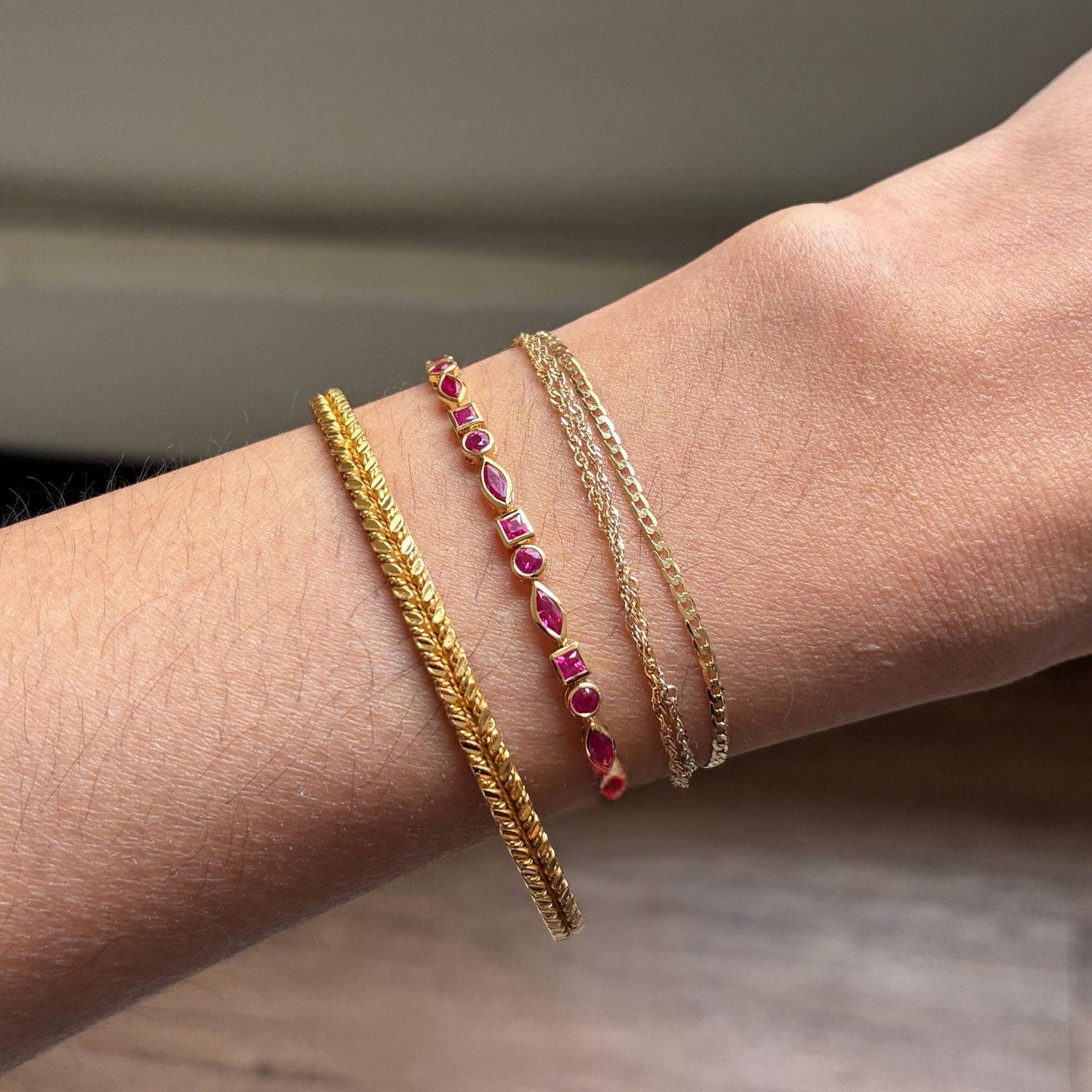 Fancy Half Paperclip Tennis Bracelet