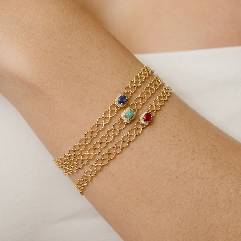 Gemstone Lace Bracelet
