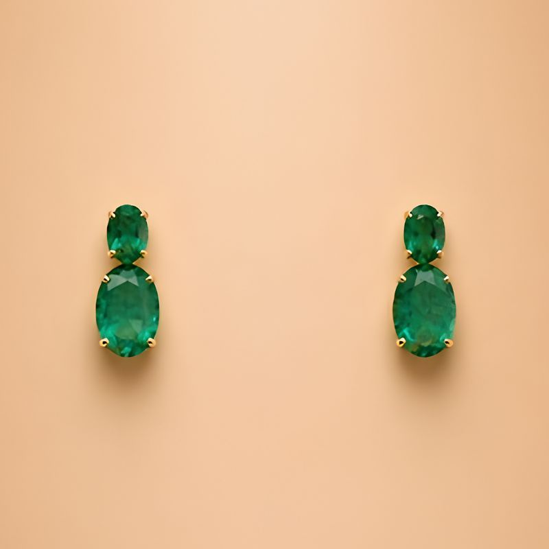 Emerald Double Studs