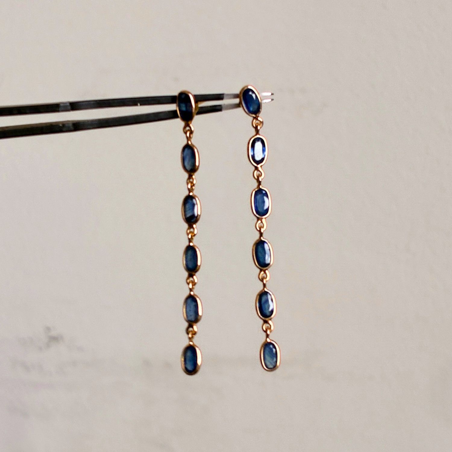 Oval Bezel Dangle Earrings