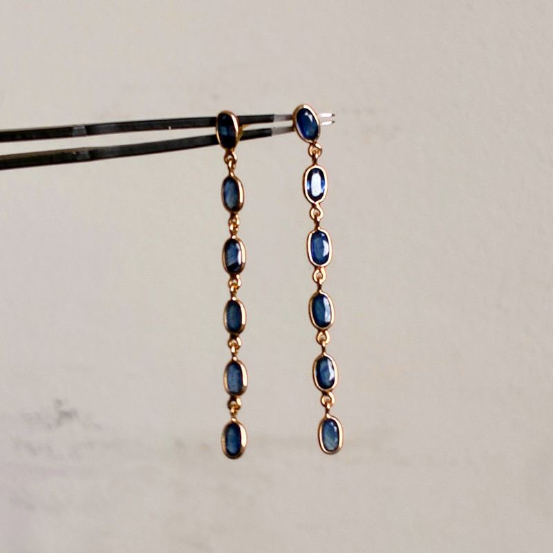 Oval Bezel Dangle Earrings
