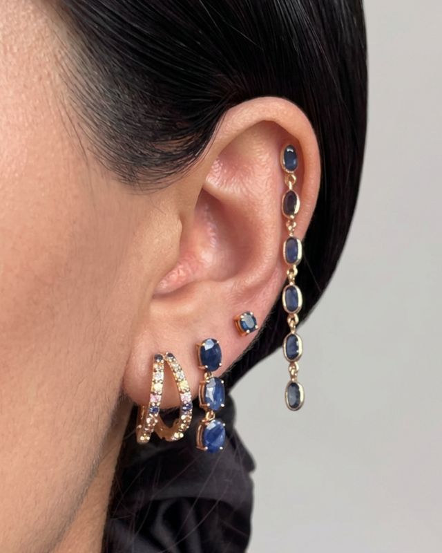 Oval Bezel Dangle Earrings