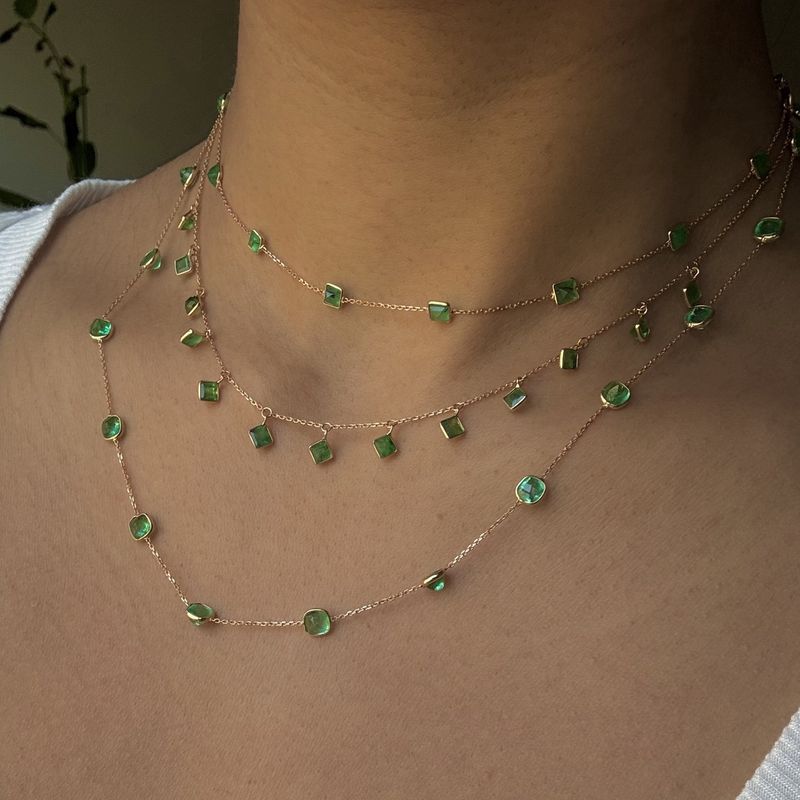 Emerald Station Necklace