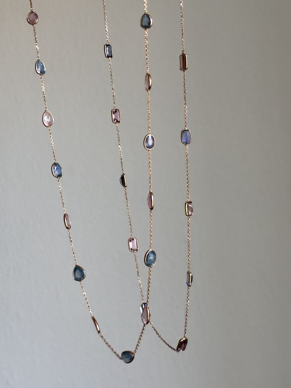 Blue &amp; Pink Sapphire Necklace