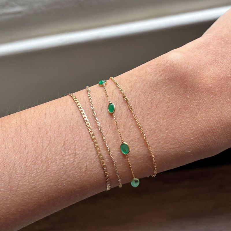 Oval Emerald Station Bracelet